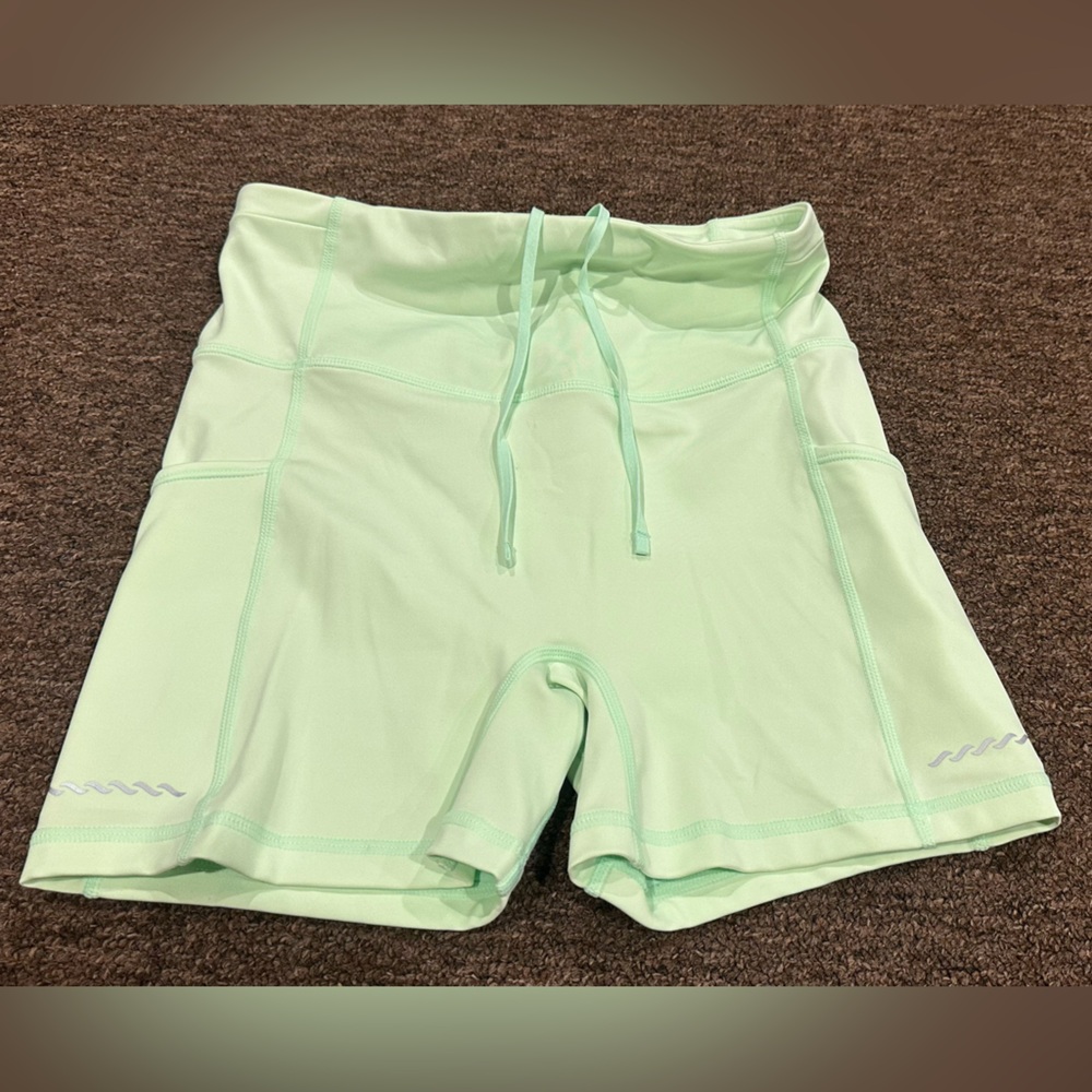 EUC Women's S Fabletics Motion365+ Mint Activewear bikers shorts bottoms